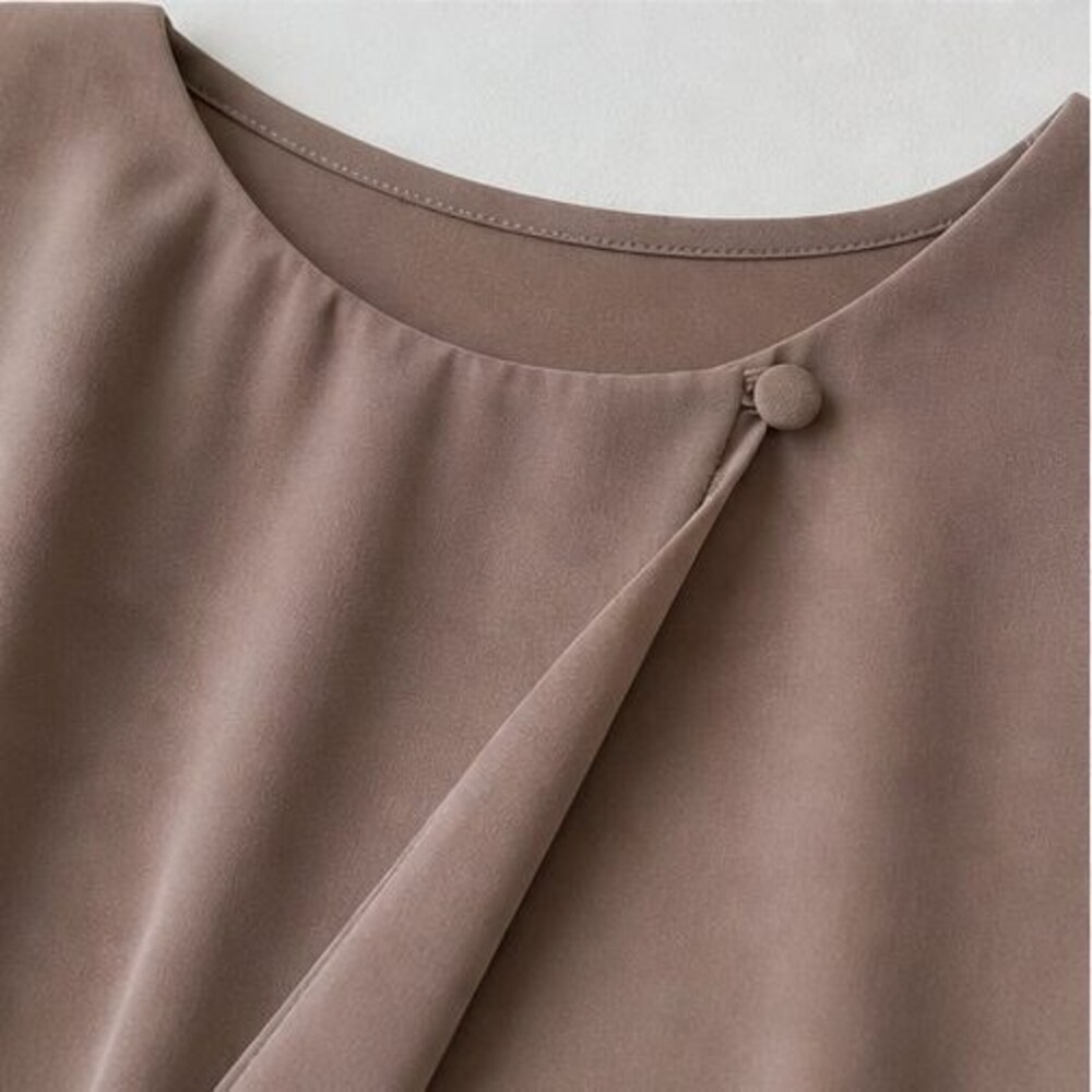 Taupe Ruffle Blouse - Picture 4 of 6